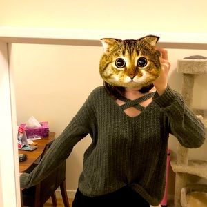 Hollister Oversized Knit Sweater Army green